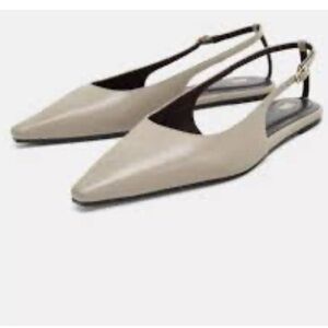 Zara pointed toe Beige Slingback Flats size 39/8.5